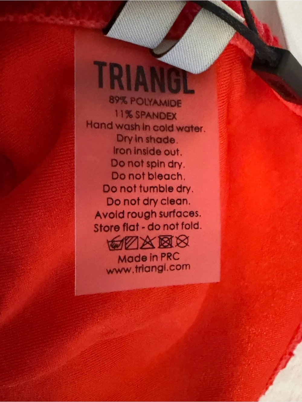 triangl swimwear Red Ribbed Triangle Bikini Set with Zip Pouch. NEW with tags!